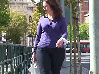 Spanish honey in sparkly jeans and highlights