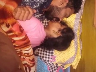 Bhabi and beau share a spunky smooch in bed