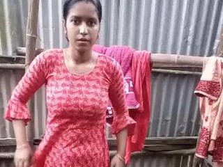 Crazy Indian girl takes a douche and gets naked in solo flick