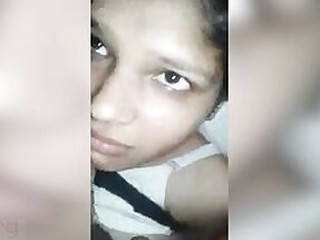 Desi teenager swallows a guy's beef whistle like a chisel on a stick.