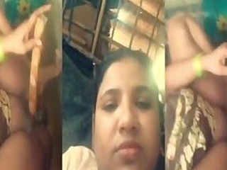 Indian country's Desi Bhabhi wanks off her beaver with a faux-cock in an  vid for MMS admirers
