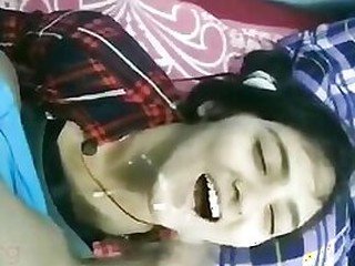 A horny Desi chick gets a batch of spunk on her face coated in sloppy MMS talk