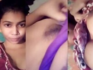 Youthful Desi doll uncovers her mounds and pussy on camera seep MMS