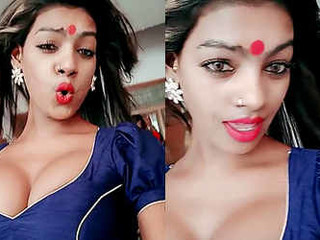 Simran indulges in some solo joy with her thick cleavage