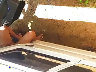 Urinating in an emergency in a van