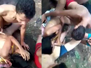 Schoolgirls record their super hot outdoor orgy adventure