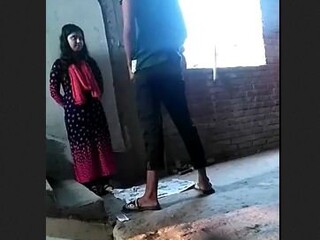 Desi teen's very first time with a collager outdoors