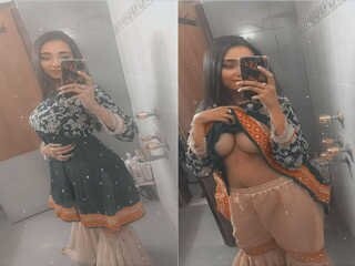 Pakistani woman flaunts her big melons in a steamy