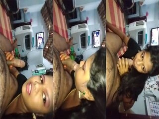 An Indian lady performs oral fucky-fucky on her nephew