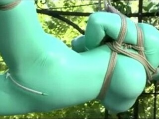 Observe as a submissive is limited in spandex and taken for a crazy rail outside
