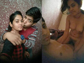 Young duo shares sultry kisses in a romantic